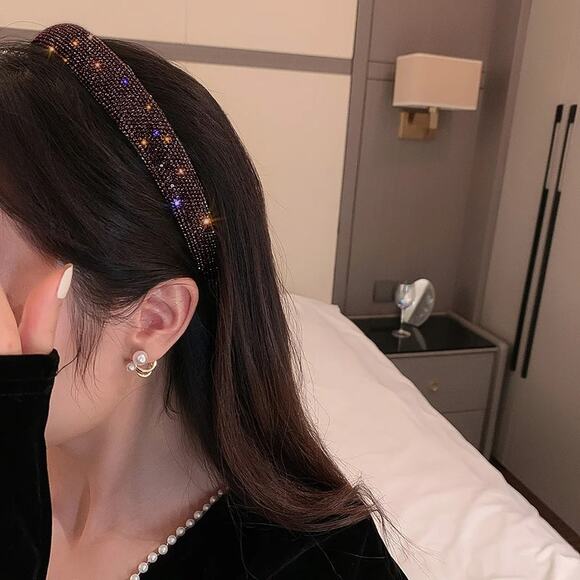 Grey Sparkly Rhinestone Headband Hair Accessory Bling - Picture 7 of 7
